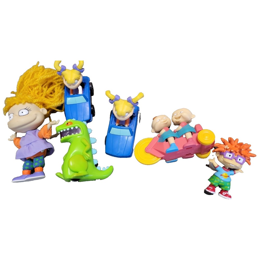 Vtg Rugrats Nickelodeon Reptar Angelica Tommy Lil Dil Toys Figure Lot